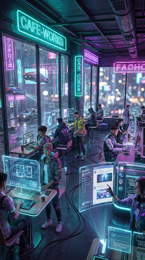 Cyberpunk Workspace